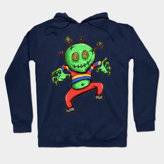 Green Ugly Monster Hoodie by Surta Comigo